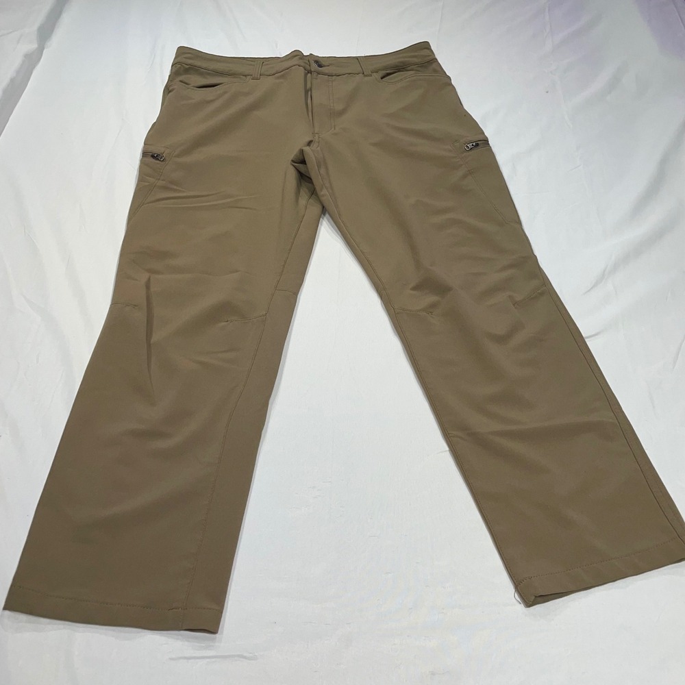 Magellan Outdoors Mens Water Repel Hiking Pants Tan 36W x 30L Stretch Straight‎